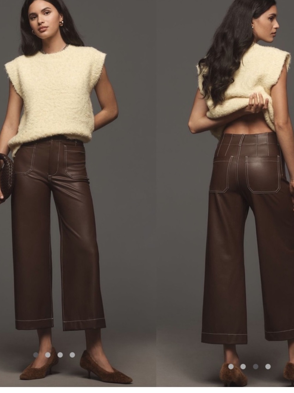 Maeve by Anthropologie Colette Faux Leather Pants with Topstitching Size 27